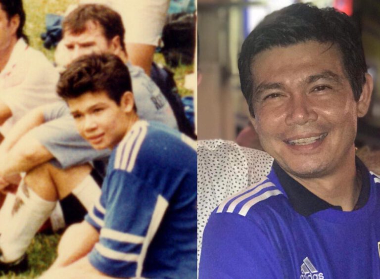 Christophe Aprile in 1995 vs 2019, president of Gaulois Sports Club (previously Olympique Gaulois Singapore)